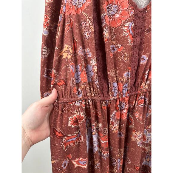 LA Threads Plus Size Boho Midi Floral Dress Size 2X - Picture 4 of 7